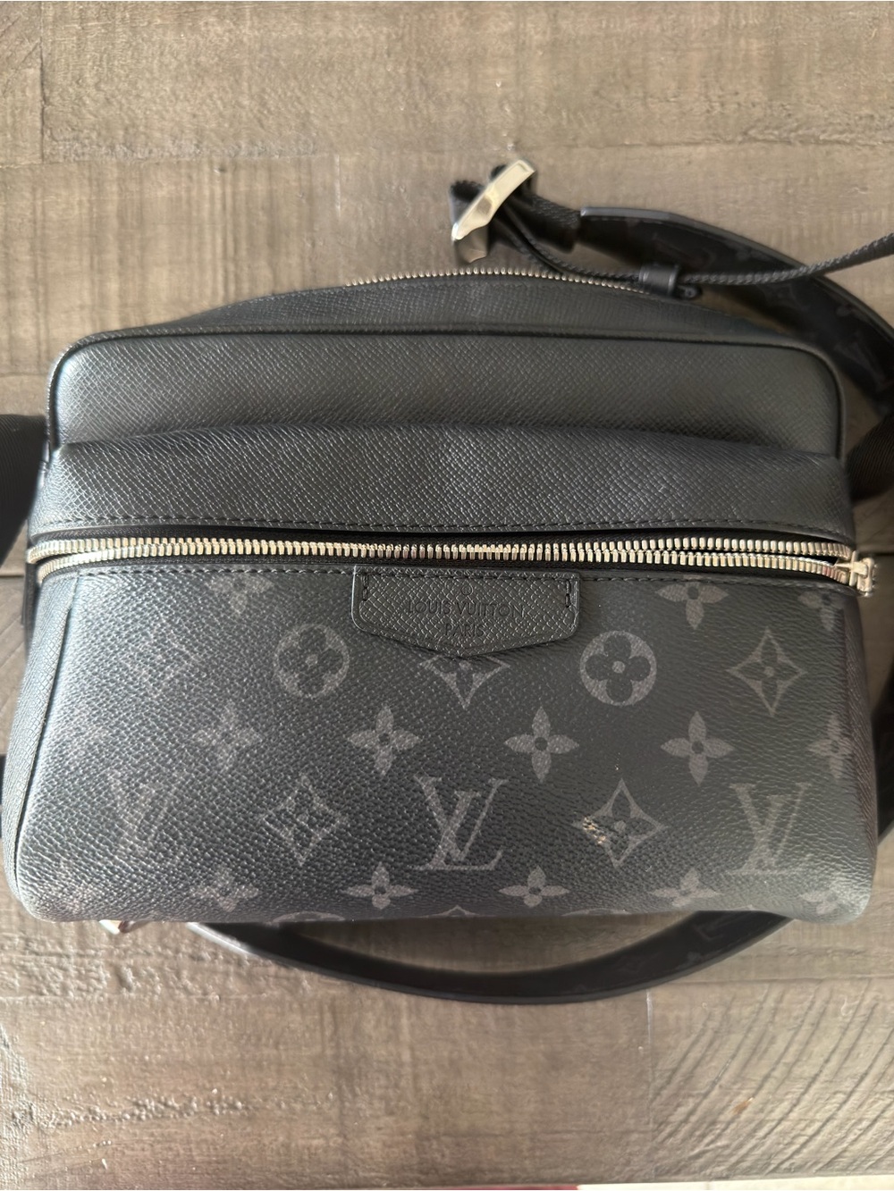 Louis Vuitton Black Monogram Belt Bag with Silver Hardware